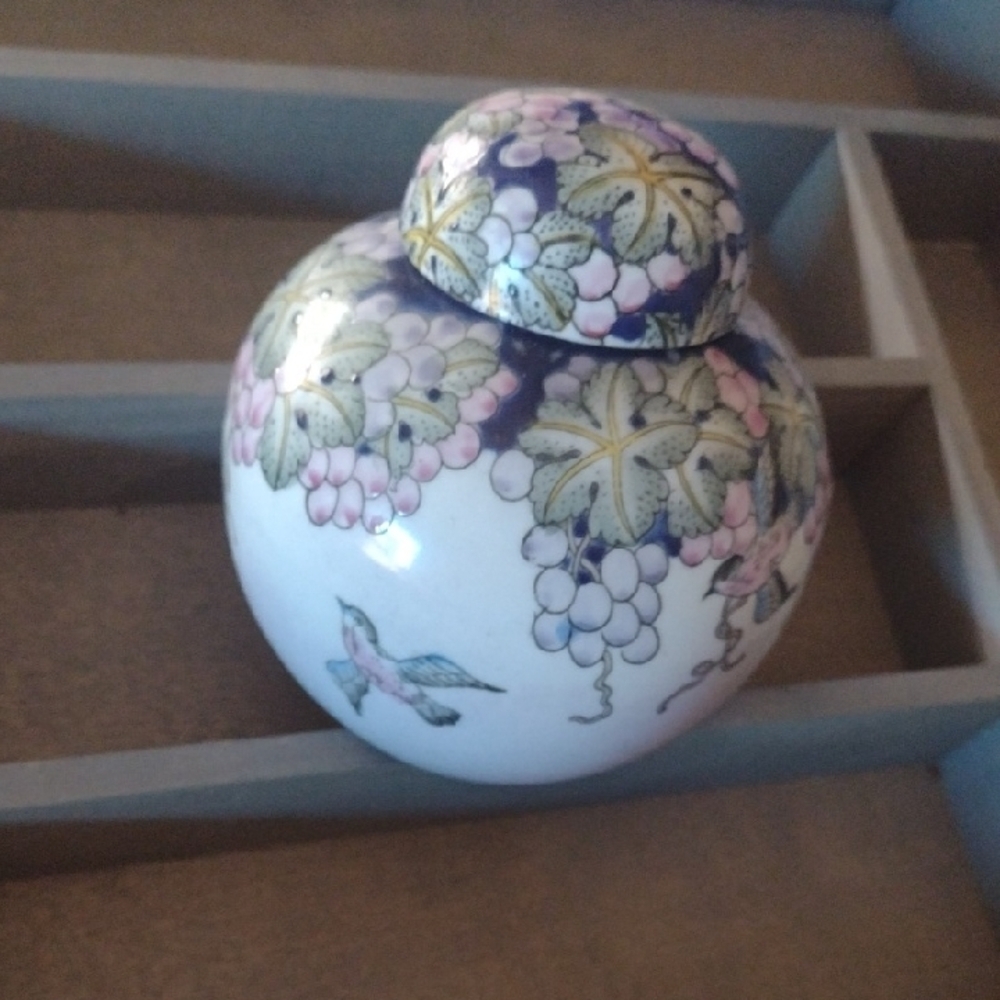 Floral Ceramic Jar with Lid